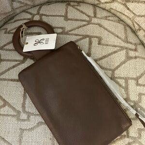 Storm Acorn Leather Wristlet